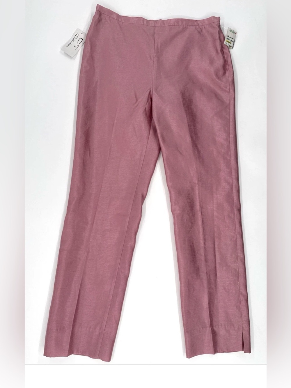 DT Collection Dress Pants Womens 6 Pink Lined Shimmery Ankle Tapered NEW